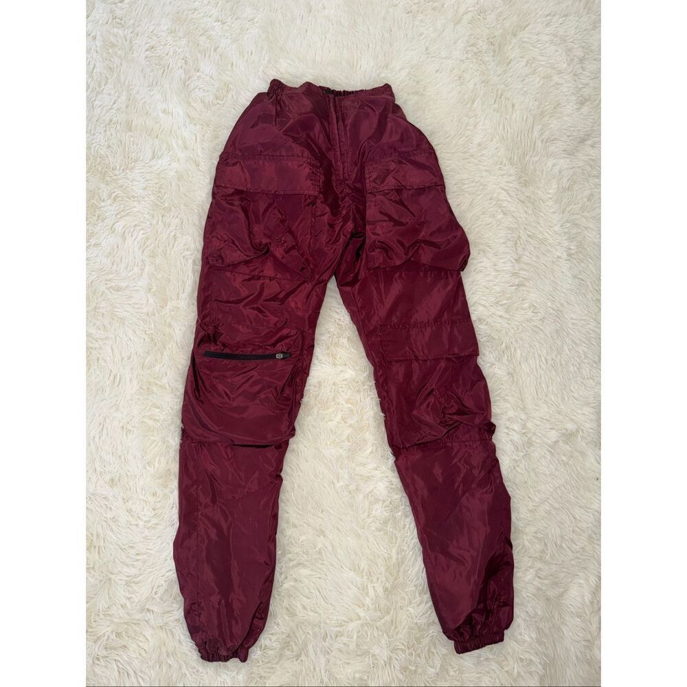 VARENNE size XS maroon red v cut cargo pants